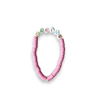 3 FOR $20 HANDCRAFTED Pink “Caring” Clay Beaded Bracelet